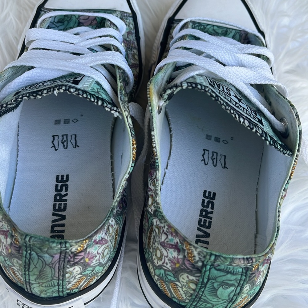 Pre-owned Converse All Star Floral Lace Up Athletic Shoes. Size 7 - Picture 6 of 13